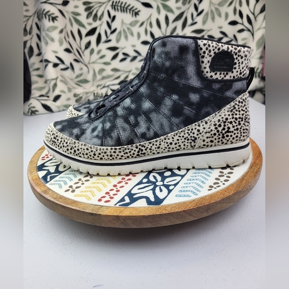 Sorel Polka Dot Cuir Hair Ankle Boots Women’s 11M - Picture 1 of 8